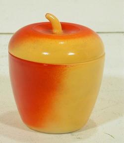 Painted Milk Glass Apple Jam Jar